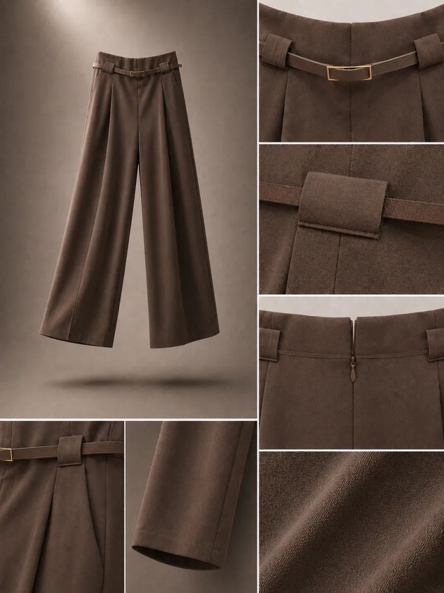 شلوار واید کمربند‌دار - شلوار زنانه سی سی لی - تصویر 6