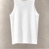 تاپ رکابی کبریتی یقه گرد با بافت ظریف و لطیف در محیطی مینیمال | Basic ribbed crew neck tank top with fine knit texture in a minimalist studio setting