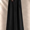 شلوار واید بگ پیله‌دار کمربند چرمی زنانه پرادا Prada Pleated Wide-Leg Trousers with Leather Belt