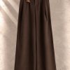 شلوار واید بگ پیله‌دار کمربند چرمی زنانه پرادا Prada Pleated Wide-Leg Trousers with Leather Belt