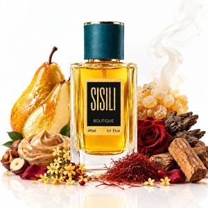 منوی انتخاب عطر سیسیلی شامل نام و قیمت عطرهای منتخب، از جمله Amouage Guidance؛ تصویر بطری یا بسته‌بندی عطر در آن دیده نمی‌شود | Sisili fragrance selection menu showing selected perfume names and prices, including Amouage Guidance; no perfume bottle or packaging is visible