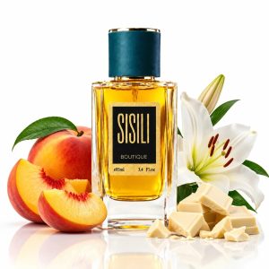 عطر زنانه اتراکتیو با بطری شیشه‌ای تراش‌خورده کریستالی صورتی-یاسی، مایع درخشان و درپوش تزیینی لوکس | Attractive women perfume bottle with elegant pink crystal faceted glass, glowing liquid, and luxury sculpted cap