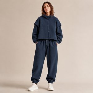 ست بلوز و شلوار دورس گشاد ورزشی زنانه Loose Fit Fleece Sweatshirt and Jogger Pants Set